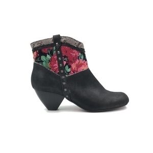 Poetic Licence All A Glow Black Floral Ankle Boot Size 8.5